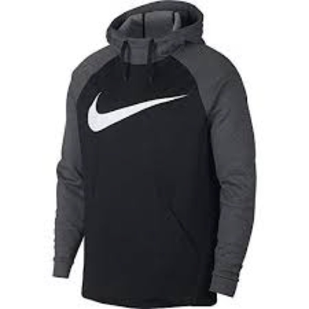 Nike Dri-Fit Fleece Pullover Hoodie Black Gray Men’s Medium